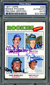 Mike Krukow, Jim Otten & Gary Wheelock Autographed 1977 Topps Rookie Card #493 PSA/DNA #83319406