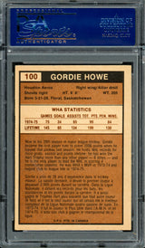 Gordie Howe Autographed 1975-76 O-Pee-Chee WHA Card #100 Houston Aeros PSA/DNA #83300677