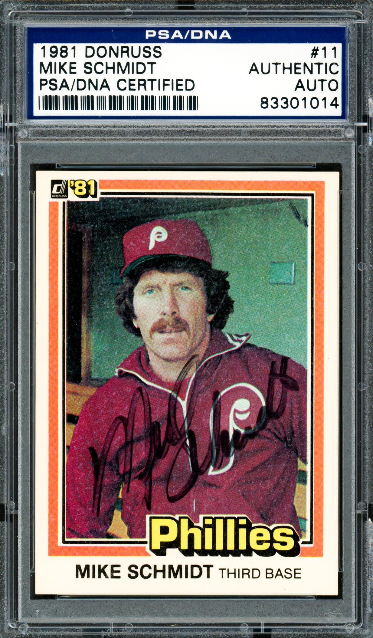 Mike Schmidt Autographed 1981 Donruss Card #11 Philadelphia Phillies PSA/DNA #83301014