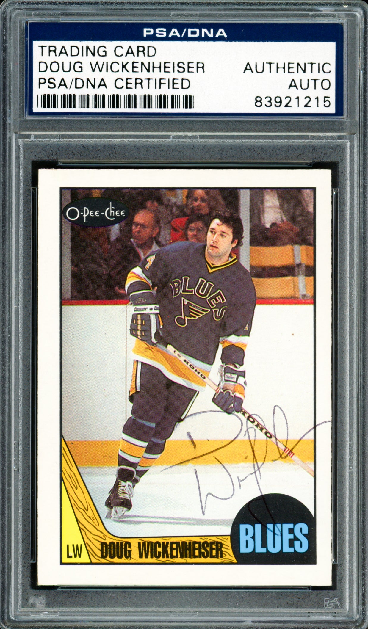 Doug Wickenheiser Autographed 1987-88 O-Pee-Chee Card #193 St. Louis Blues PSA/DNA #83921215