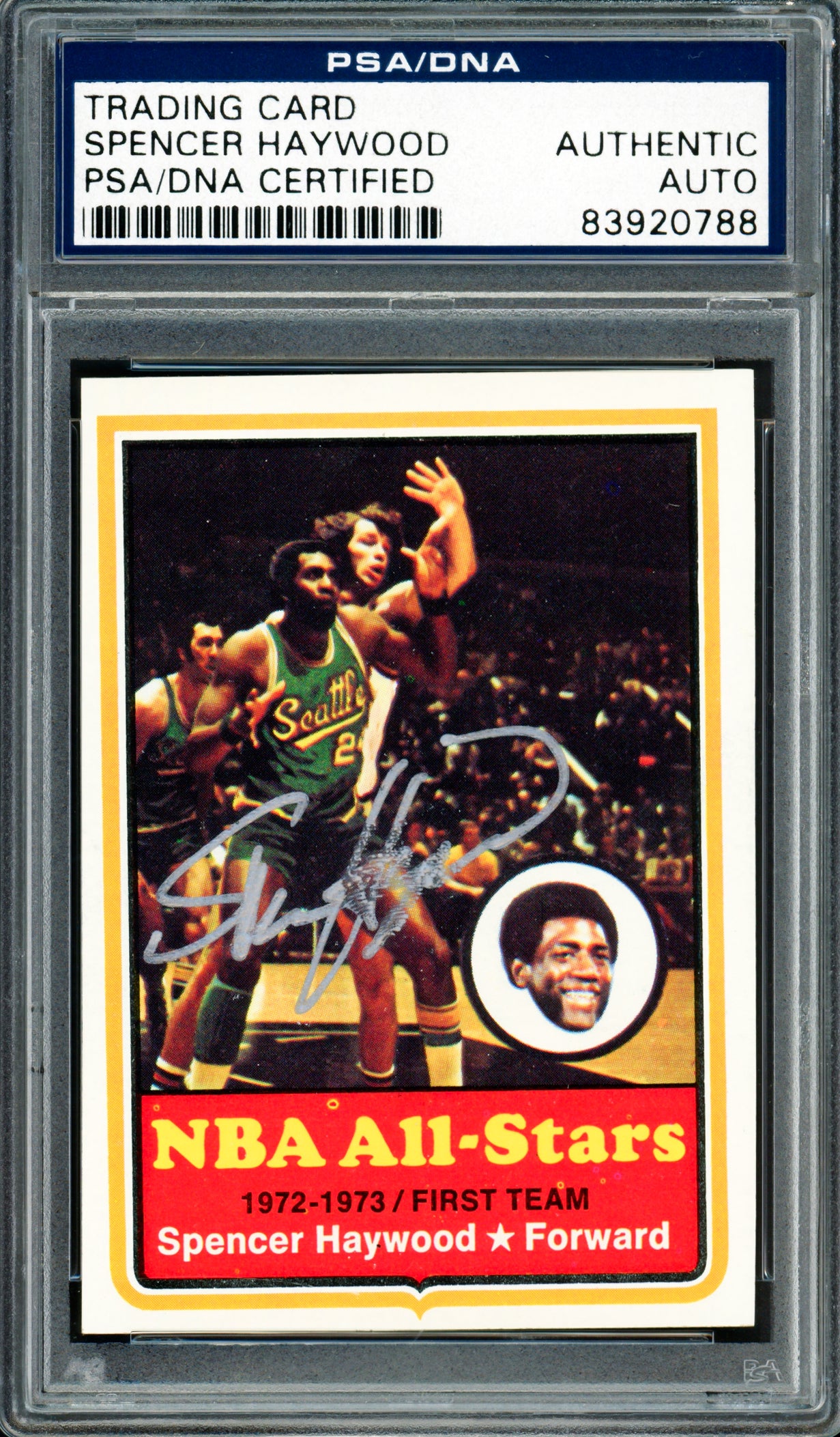 Spencer Haywood Autographed 1973-74 Topps Card #120 Seattle Supersonics PSA/DNA #83920788