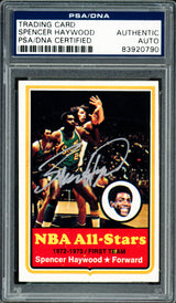Spencer Haywood Autographed 1973-74 Topps Card #120 Seattle Supersonics PSA/DNA #83920790