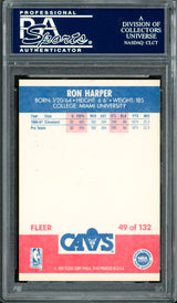 Ron Harper Autographed 1987-88 Fleer Rookie Card #49 Cleveland Cavaliers PSA/DNA #83921093