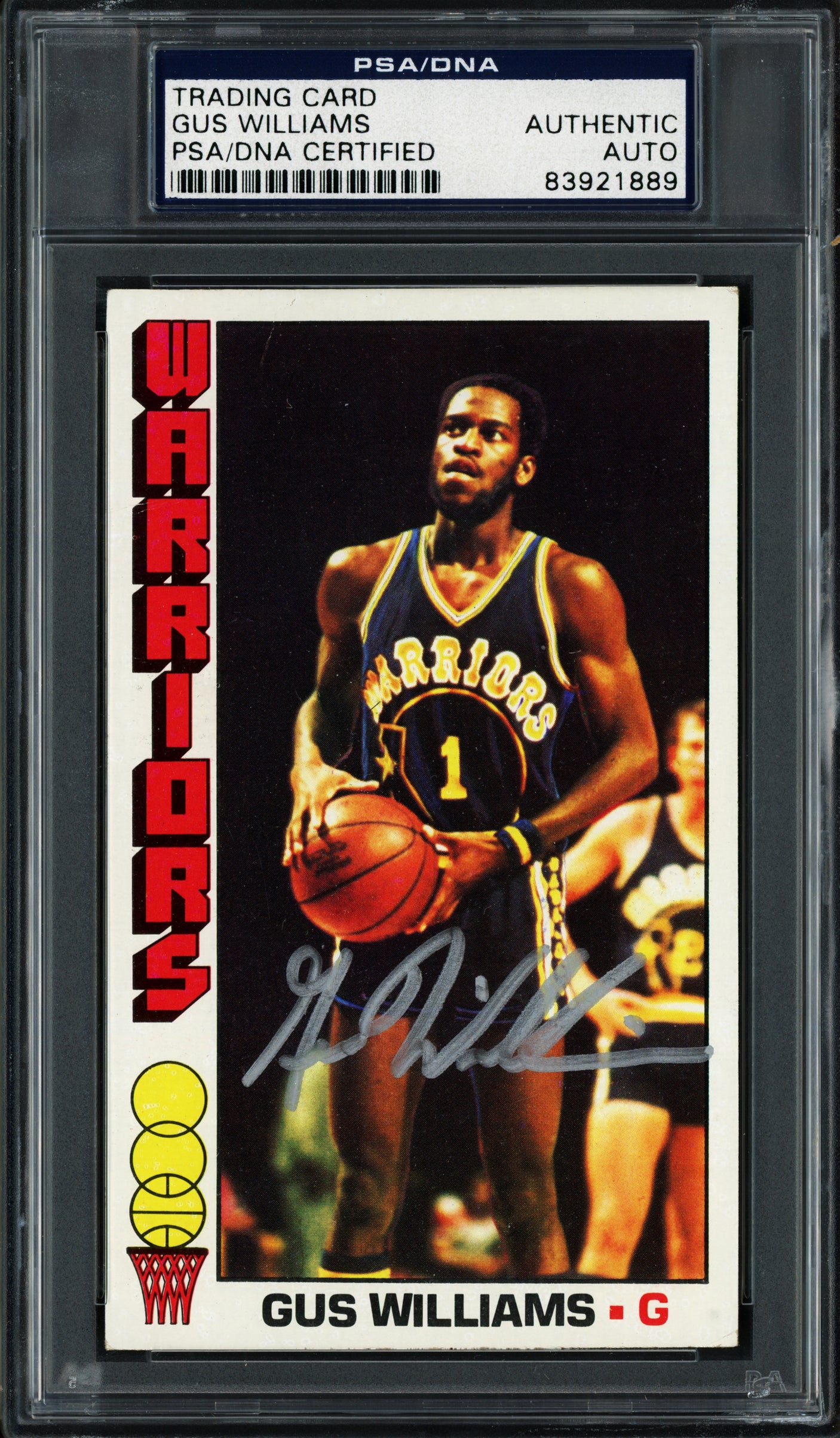 Gus Williams Autographed 1976-77 Topps Rookie Card #69 Golden State Warriors PSA/DNA #83921889