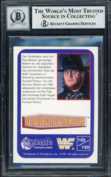 The Undertaker Autographed 1991 Merlin WWF German Card #103 Auto Grade Gem Mint 10 (Small Crease) Beckett BAS #14057832