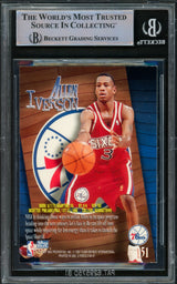 Allen Iverson Autographed 1996-97 Skybox Z-Force Rookie Card #151 Philadelphia 76ers Beckett BAS Witnessed #16562922
