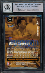 Allen Iverson Autographed 1997-98 Skybox Premium Reebok Bronze Card #100 Philadelphia 76ers Auto Grade Gem Mint 10 Beckett BAS Witnessed #16562222
