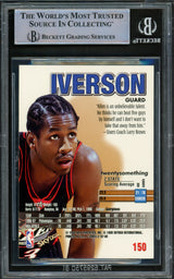 Allen Iverson Autographed 1997-98 Skybox Z-Force Card #150 Philadelphia 76ers Beckett BAS Witnessed #16562906