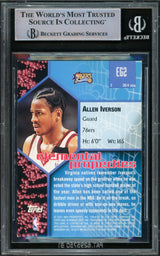 Allen Iverson Autographed 2000-01 Bowman's Best Elements Game Card #EG2 Philadelphia 76ers Beckett BAS Witnessed #16562831