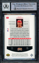 Allen Iverson Autographed 2002-03 SP Authentic Card #68 Philadelphia 76ers Auto Grade Gem Mint 10 Beckett BAS Witnessed Stock #233492