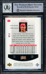 Allen Iverson Autographed 2002-03 SP Authentic Card #68 Philadelphia 76ers Auto Grade Gem Mint 10 Beckett BAS Witnessed Stock #233492