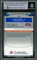 Allen Iverson Autographed 2003-04 Skybox LE Card #97 Philadelphia 76ers Beckett BAS Witnessed #16562823