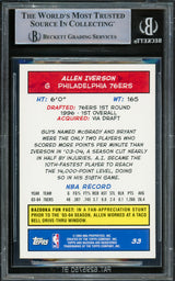 Allen Iverson Autographed 2004-05 Bazooka Card #33 Philadelphia 76ers Beckett BAS Witnessed #16562915