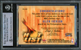 Allen Iverson Autographed 2004-05 Hoops Hot List Jerseys Card #A1 Philadelphia 76ers With Game Used Jersey Patch Beckett BAS Witnessed #16563116