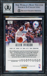 Allen Iverson Autographed 2012-13 Panini Prizm Card #187 Philadelphia 76ers Auto Grade Gem Mint 10 Beckett BAS Witnessed Stock #233509