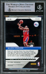 Allen Iverson Autographed 2018-19 Panini Prizm Prizms Silver Card #45 Philadelphia 76ers Beckett BAS Witnessed #16563074
