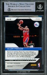Allen Iverson Autographed 2018-19 Panini Prizm Prizms Silver Card #45 Philadelphia 76ers Beckett BAS Witnessed #16563075