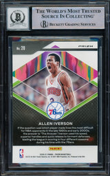 Allen Iverson Autographed 2020-21 Panini Prizm Fearless Prizms Silver Card #20 Philadelphia 76ers Auto Grade Gem Mint 10 Beckett BAS Witnessed #16562558