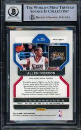Allen Iverson Autographed 2021-22 Panini Prizm Prizms Pink Ice Card #255 Philadelphia 76ers Auto Grade Gem Mint 10 Beckett BAS Witnessed #16562624