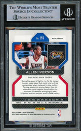 Allen Iverson Autographed 2021-22 Panini Prizm Prizms Pink Ice Card #255 Philadelphia 76ers Beckett BAS Witnessed #16563105