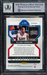 Allen Iverson Autographed 2021-22 Panini Prizm Prizms Ice Card #255 Philadelphia 76ers Auto Grade Gem Mint 10 Beckett BAS Witnessed Stock #233527