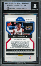 Allen Iverson Autographed 2021-22 Panini Prizm Prizms Ice Card #255 Philadelphia 76ers Beckett BAS Witnessed #16563101