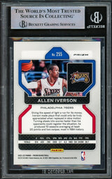 Allen Iverson Autographed 2021-22 Panini Prizm Prizms Orange Ice Card #255 Philadelphia 76ers Beckett BAS Witnessed #16563104