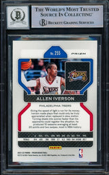 Allen Iverson Autographed 2021-22 Panini Prizm Prizms Red Ice Card #255 Philadelphia 76ers Auto Grade Gem Mint 10 Beckett BAS Witnessed Stock #233532