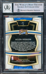 Allen Iverson Autographed 2021-22 Select Company Prizms Red Card #3 Philadelphia 76ers Auto Grade Gem Mint 10 Beckett BAS Witnessed #16562533
