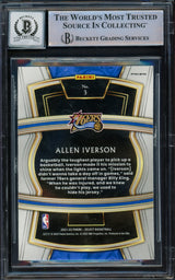 Allen Iverson Autographed 2021-22 Select Company Prizms Red Card #3 Philadelphia 76ers Auto Grade Gem Mint 10 Beckett BAS Witnessed #16562534