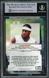 Allen Iverson Autographed 2022 Metal Universe Champions Card #10 Philadelphia 76ers Beckett BAS Witnessed #16562846