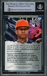 Allen Iverson Autographed 2022 Metal Universe Champions Card #130 Philadelphia 76ers Beckett BAS Witnessed #16562907