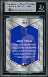 Allen Iverson Autographed 2022 Panini Reebok AI Card #HEX Philadelphia 76ers Beckett BAS Witnessed #16562852