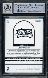 Allen Iverson Autographed 2022-23 Hoops Card #297 Philadelphia 76ers Auto Grade Gem Mint 10 Beckett BAS Witnessed #16562124