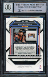 Allen Iverson Autographed 2022-23 Panini Prizm Prizms Red Ice Card #281 Philadelphia 76ers Auto Grade Gem Mint 10 Beckett BAS Witnessed #16562539