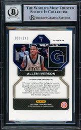 Allen Iverson Autographed 2022-23 Panini Prizm Draft Picks Prizms Purple Ice Card #1 Georgetown Hoyas Auto Grade Gem Mint 10 #90/149 Beckett BAS Witnessed #16562541