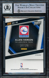 Allen Iverson Autographed 2023 Panini National Convention VIP Gold Packs Red Sparkle Card #28 Philadelphia 76ers Auto Grade Gem Mint 10 Beckett BAS Witnessed #16562482