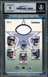 Emmitt Smith Autographed 1999 Playoff Momentum Team Threads Card #TTC17 Dallas Cowboys Auto Grade Gem Mint 10 Beckett BAS #16898032