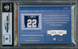 Emmitt Smith Autographed 2001 Absolute Memorabilia Tools of the Trade Card #TT8 Dallas Cowboys Auto Grade Gem Mint 10 With Game Used Jersey Patch #3/300 Beckett BAS #16891201