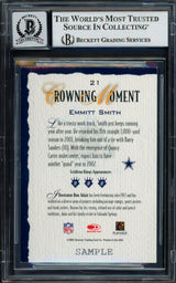 Emmitt Smith Autographed 2002 Donruss Gridiron Kings Samples Card #21 Dallas Cowboys Auto Grade Gem Mint 10 Beckett BAS #16898203