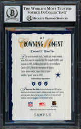 Emmitt Smith Autographed 2002 Donruss Gridiron Kings Samples Card #21 Dallas Cowboys Auto Grade Gem Mint 10 Beckett BAS #16898202