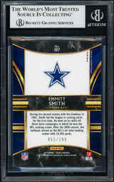 Emmitt Smith Autographed 2019 Select Prizms Tri-Color Card #197 Dallas Cowboys #55/199 Beckett BAS #16900755