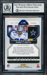 Emmitt Smith Autographed 2021 Panini Prizm Prizms Orange Card #248 Dallas Cowboys Auto Grade Gem Mint 10 #126/249 Beckett BAS #16898206