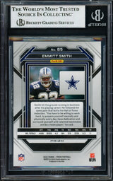 Emmitt Smith Autographed 2022 Panini Prizm Prizms Light Blue Card #85 Dallas Cowboys Beckett BAS #16900742