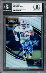 Emmitt Smith Autographed 2018 Select Prizm Silver Card #239 Dallas Cowboys Beckett BAS Stock #233585