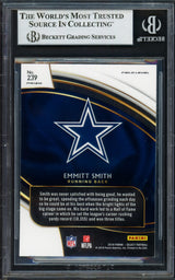 Emmitt Smith Autographed 2018 Select Prizm Silver Card #239 Dallas Cowboys Beckett BAS Stock #233585