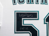 Seattle Mariners Ichiro Suzuki Autographed Framed White Nike Jersey IS Holo & "HOF 25" Beckett BAS Witness Stock #249472