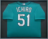 Seattle Mariners Ichiro Suzuki Autographed Framed Teal Nike Jersey IS Holo & "HOF 25" Beckett BAS Witness Stock #249473