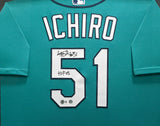 Seattle Mariners Ichiro Suzuki Autographed Framed Teal Nike Jersey IS Holo & "HOF 25" Beckett BAS Witness Stock #249473