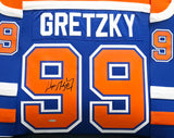 Edmonton Oilers Wayne Gretzky Autographed Framed Blue Authentic Mitchell & Ness 1986 Vintage Throwback Jersey UDA Holo Stock #249485